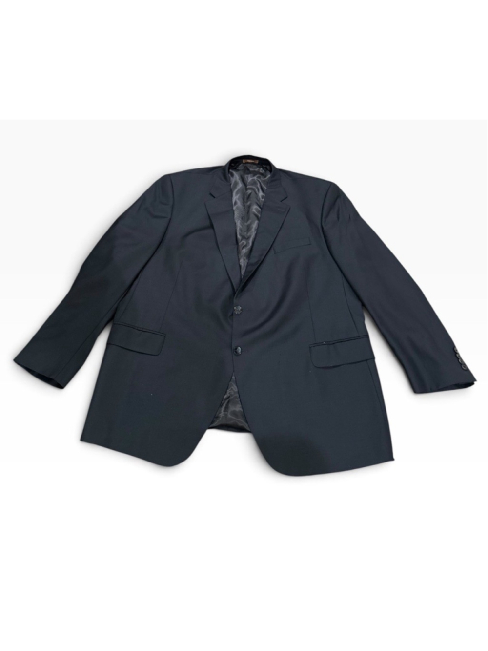 Peter Millar Suit Jacket Mens 52T Black Virgin Wool Two Button Blazer Sport Coat